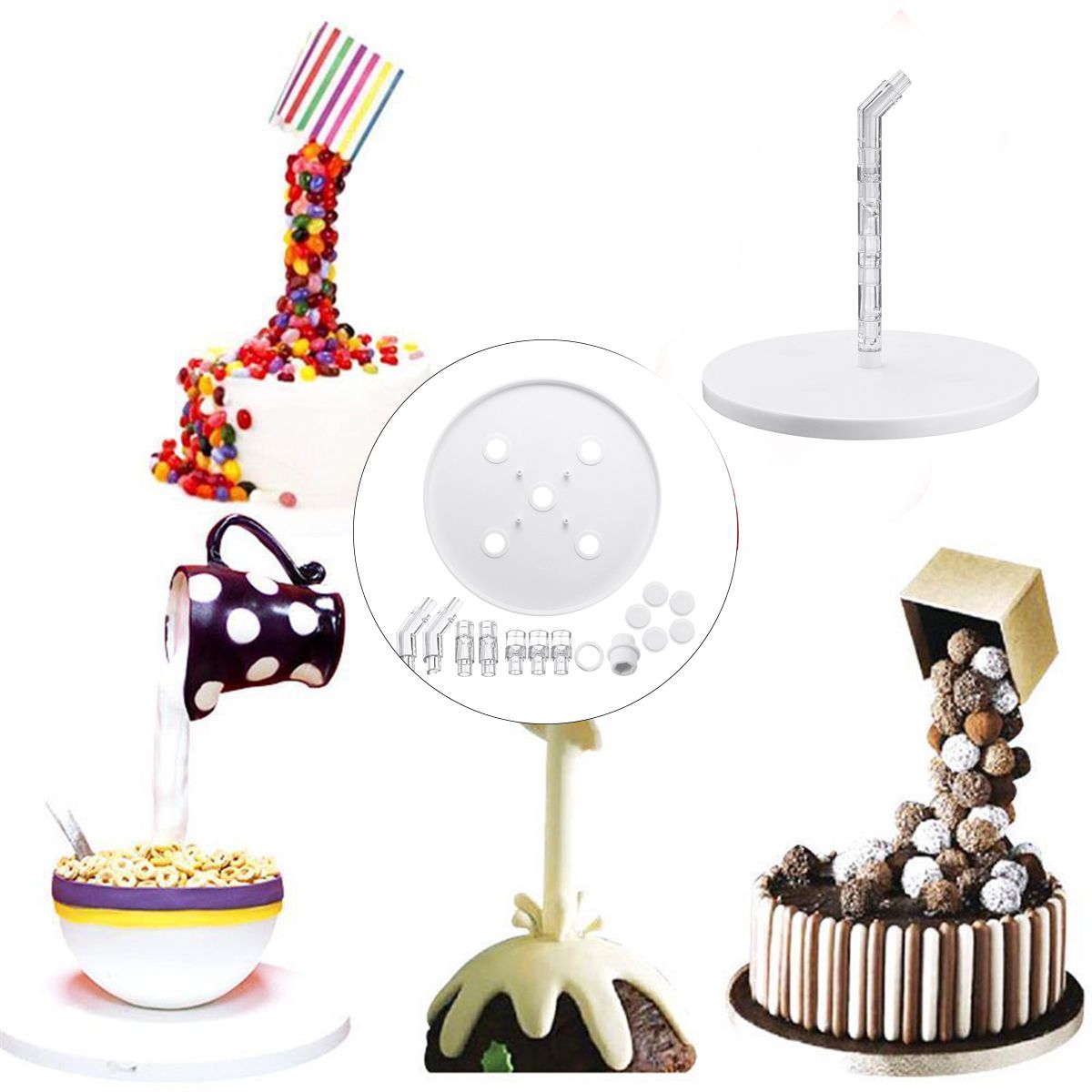 Anti-Gravity-Pouring-Cake-Frame-Kit-Fondant-Decorations-Sugar-Craft-Making-Stand-1496370