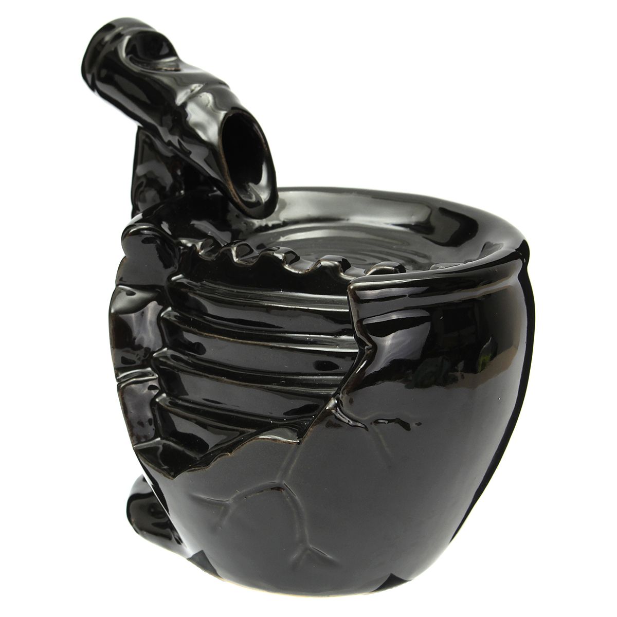 Black-Ceramic-Waterfall-Incense-Burner-Buddhist-Backflow-Censer-Holder-amp-10-Cones-1427128