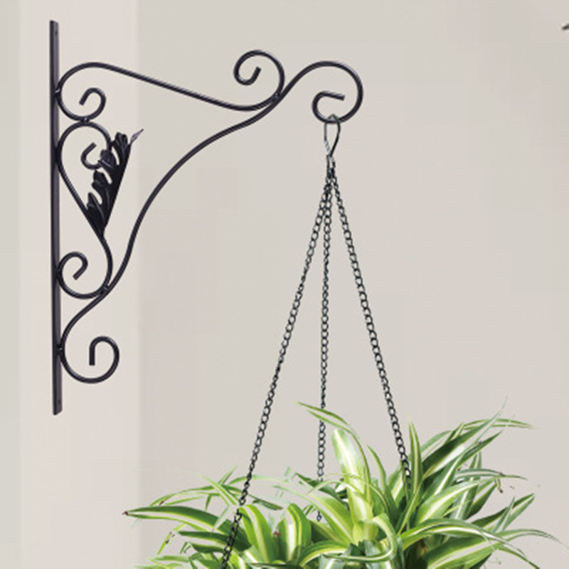 Cast-Iron-Garden-Hanging-Basket-Hook-Bracket-Planter-Home-Wall-Ornate-Decoration-1760416