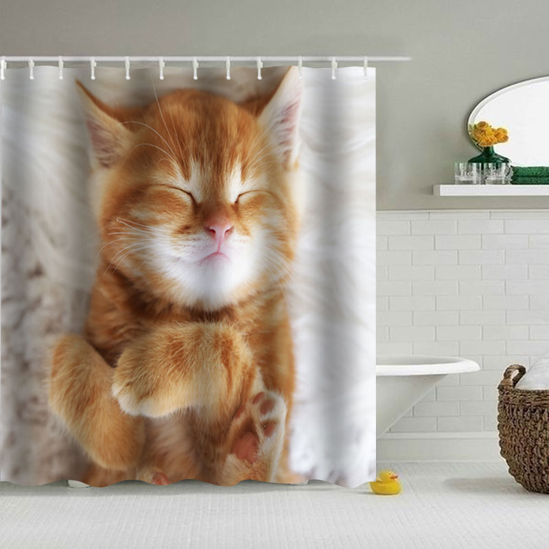 Cat-Printing-Waterproof-Bathroom-Shower-Curtain-Toilet-Cover-Mat-Set-1582216