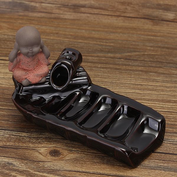 Ceramic-Backflow-Incense-Cone-Burner-Monk-Censer-Holder-Buddha-Home-Fragrant-Furnace-1131577