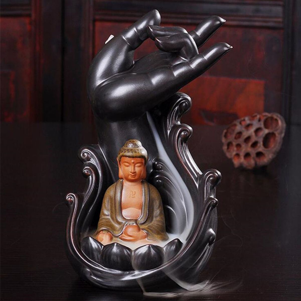 Ceramic-Incense-Cone-Burner-Holder-Smoke-Backflow-Censer-Guanyin-Decor-1344703