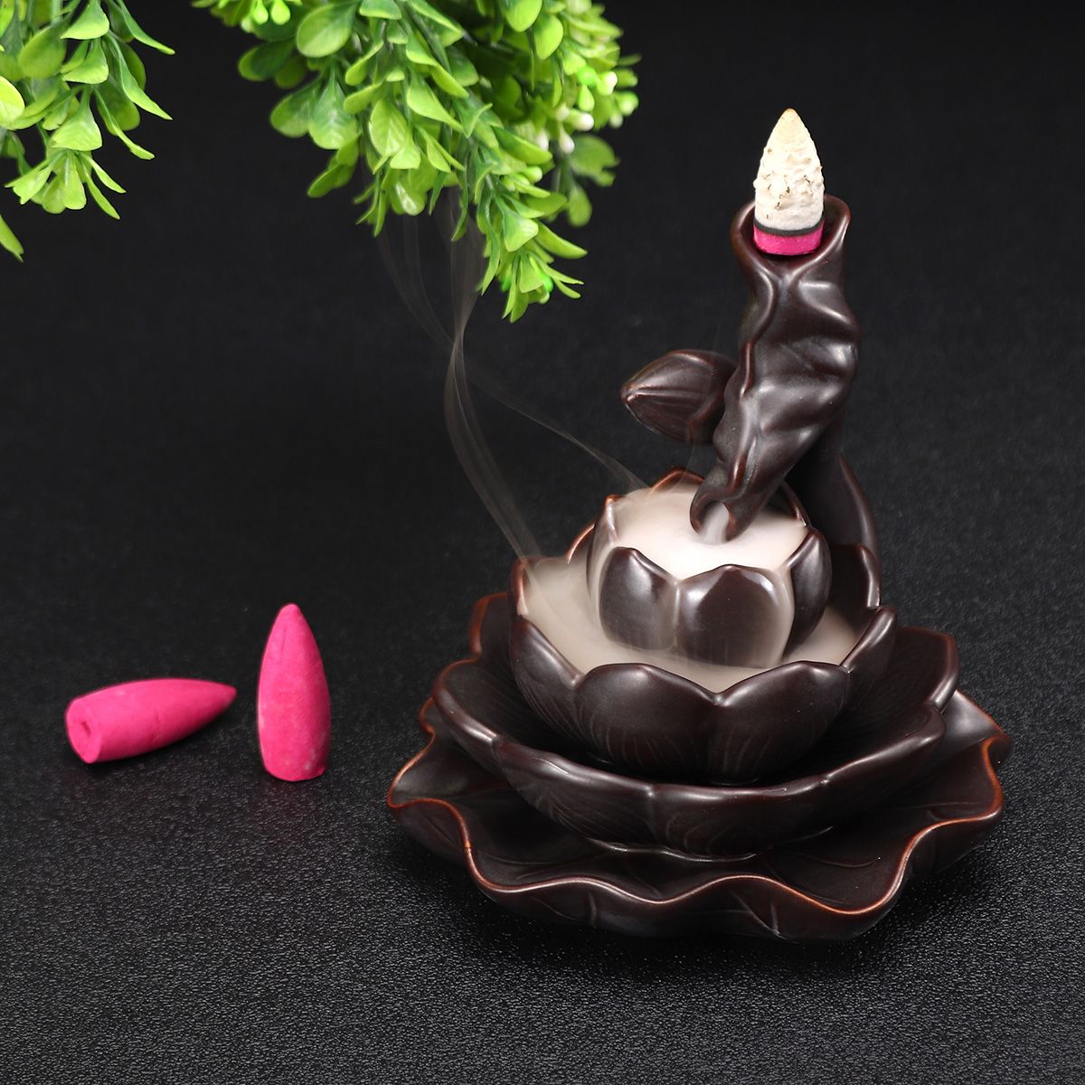 Ceramic-Lotus-Pond-Waterfall-Smoke-Backflow-Cone-Censer-Incense-Burner-Holder--10-Cones-1416132