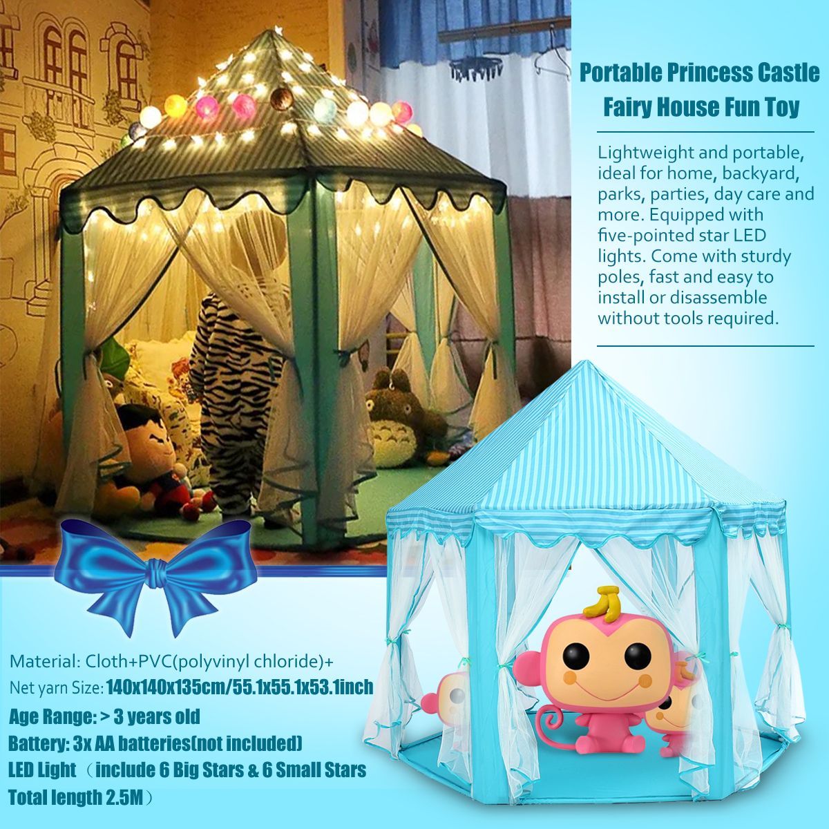 Children-Pop-Up-Play-Tent-Princess-Playhouse-Party-Christma-Gift-Decorations-LED-Light-1574109