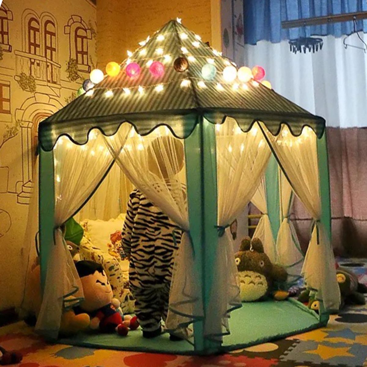 Children-Pop-Up-Play-Tent-Princess-Playhouse-Party-Christma-Gift-Decorations-LED-Light-1574109