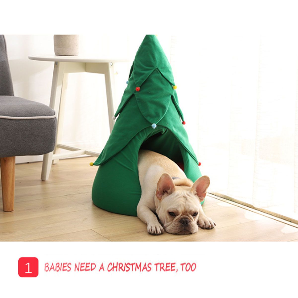 Christmas-Tree-Elk-Pet-House-Breathable-Semi-Closed-Soft-Cat-House-Green-Cat-Dog-Bed-1600650