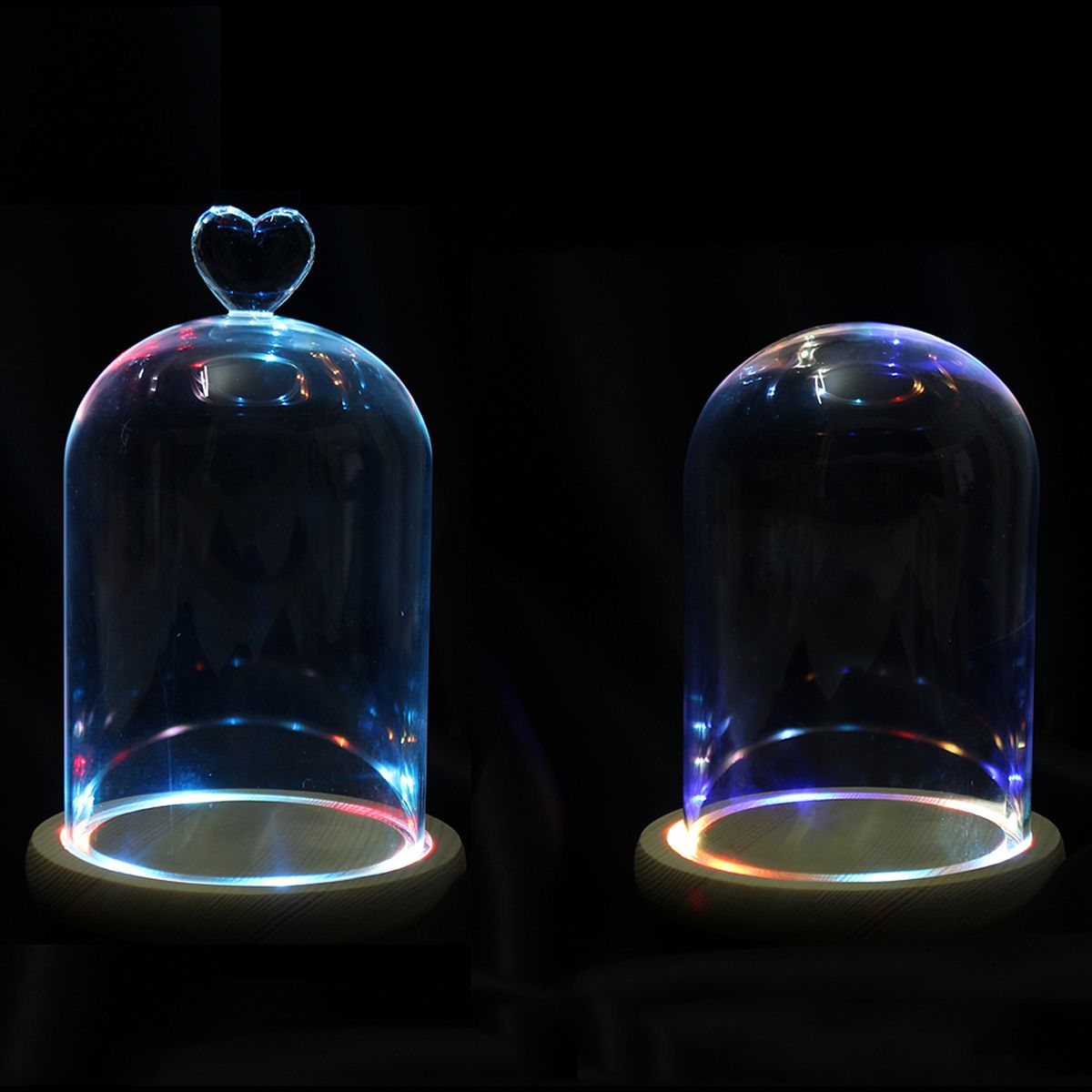 Clear-Glass-Display-Flower-Dome-Bell-Jar-Cloche-Wooden-Base-With-LED-Light-Room-Decorations-1372891