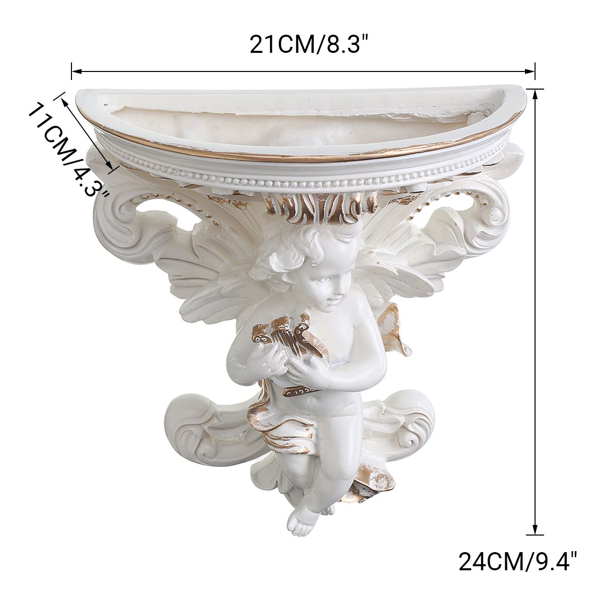 Cupid-Angel-Plaster-Corbel-Shelf-Rococo-Style-Wall-Art-Hanging-Flower-Pot-1448318