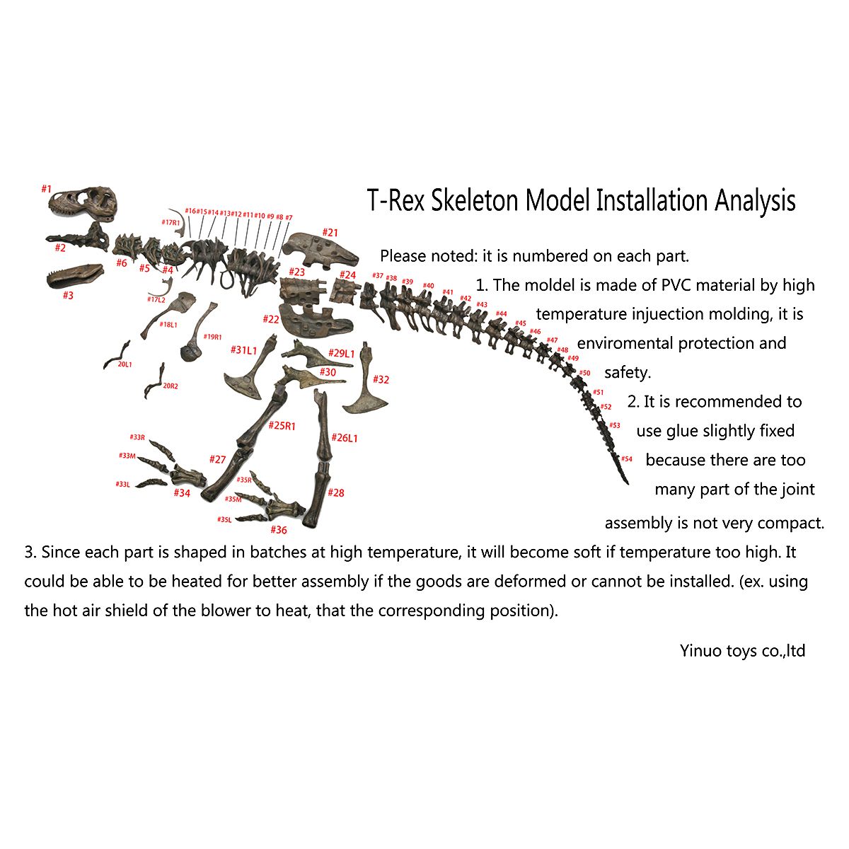 DIY-Colour-70Cm-T-Rex-Tyrannosaurus-Rex-Skeleton-Dinosaur-Animal-Collector-Model-Decorations-1564357