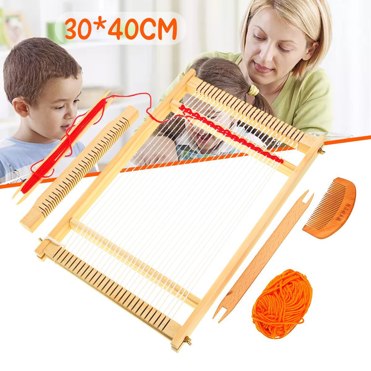 DIY-Traditional-Wooden-Weaving-Loom-Machine-Pretend-Play-Toys-Kids-Knitting-Craft-1496366