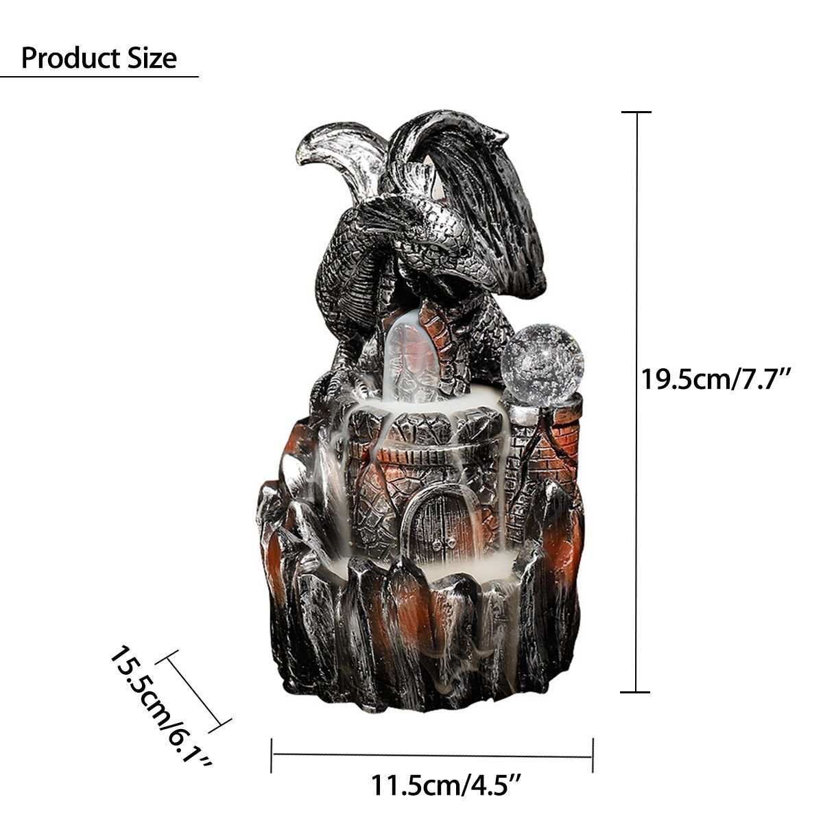 Dragon-LED-Incense-Burner-Smoke-Waterfall-Backflow-Censer-Cone-Holder-w-10-Cones-1535212