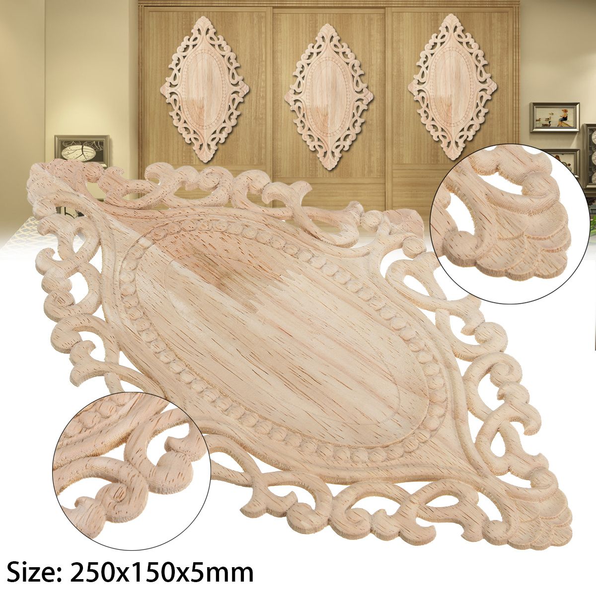 European-Wood-Carving-Applique-European-Furniture-Cabinet-Gate-Decoration-25x15x05cm-1151038