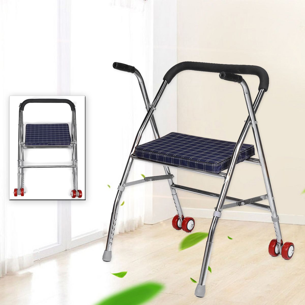 Folding-Adult-Walker-Stainless-Steel-Walking-Frame-Elderly-Medical-Mobility-Aid-1749025