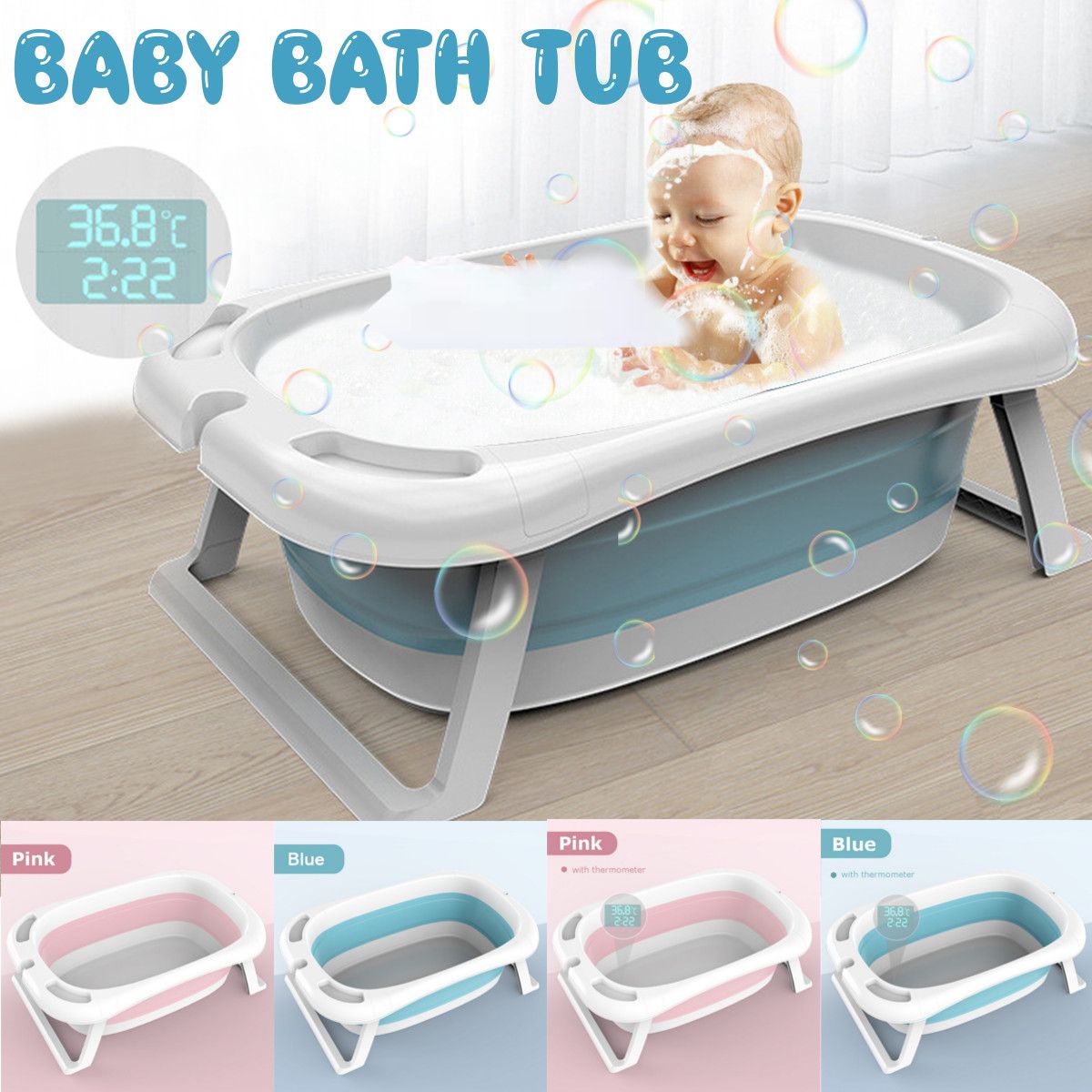 Folding-Baby-Bath-Tub-Reclining-Bath-Barrel-Newborn-Bathtub-Shower--Thermometer-1715155