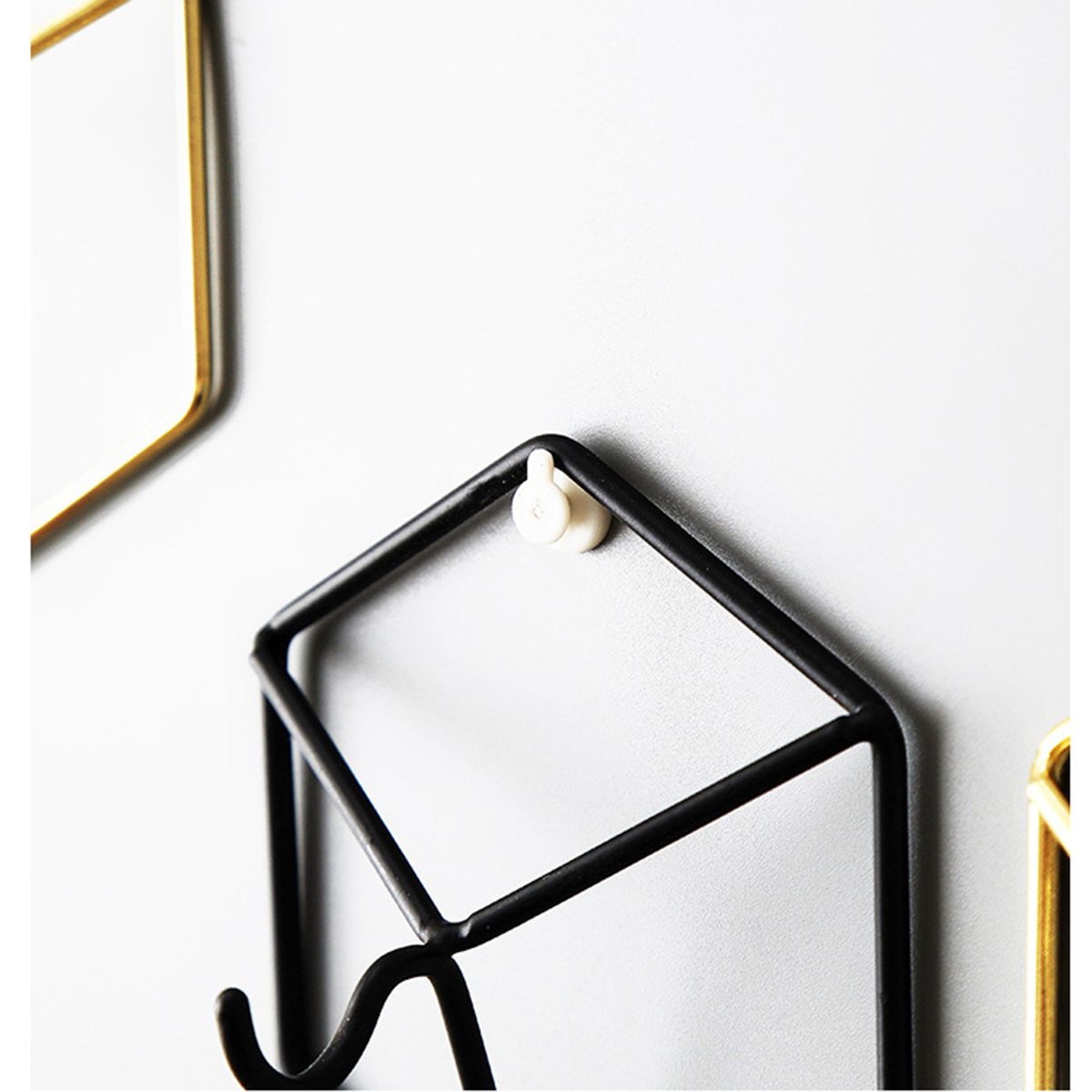 Geometric-Wall-Hook-Iron-Holder-Nordic-Hanger-Home-Jewelry-Key-Coat-Cloth-1528176