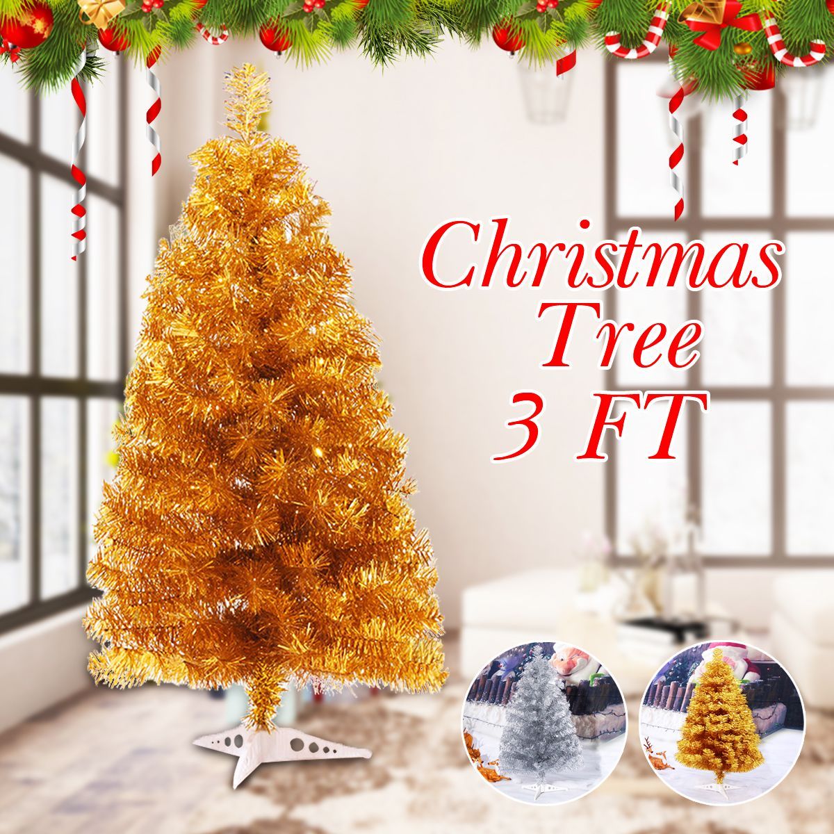 GoldSliver-3Ft-Tall-Christmas-Tree-Stand-Holiday-Season-Indoor-Outdoor-Trees-Decorations-1605712