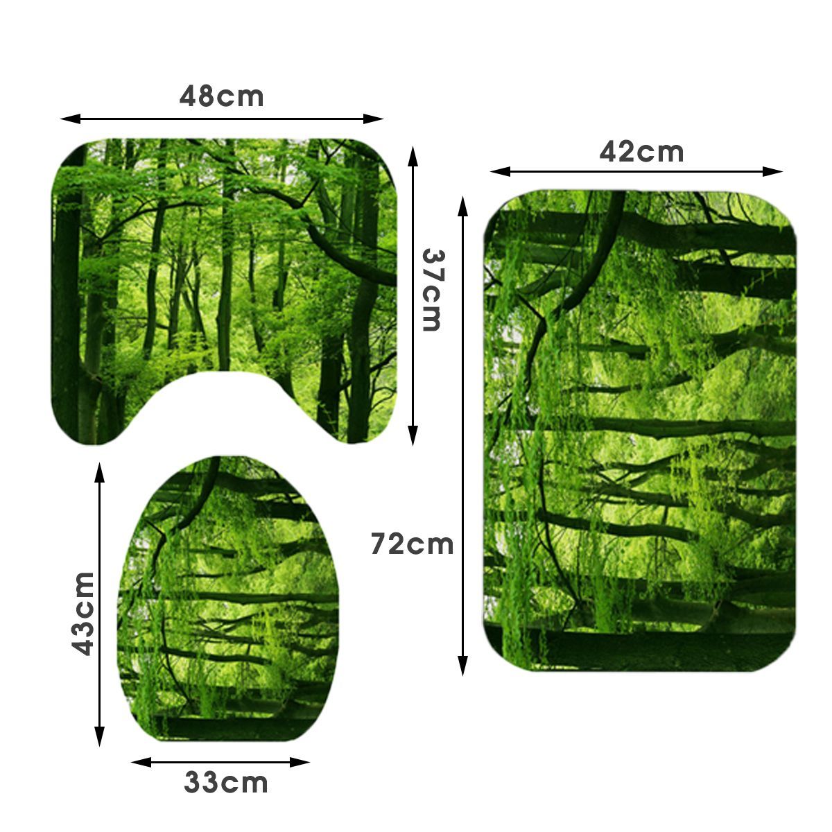 Green-Forest-Waterproof-Shower-Curtain-Bathroom-Toilet-Cover-Mat-Rug-Pad-Set-1573177