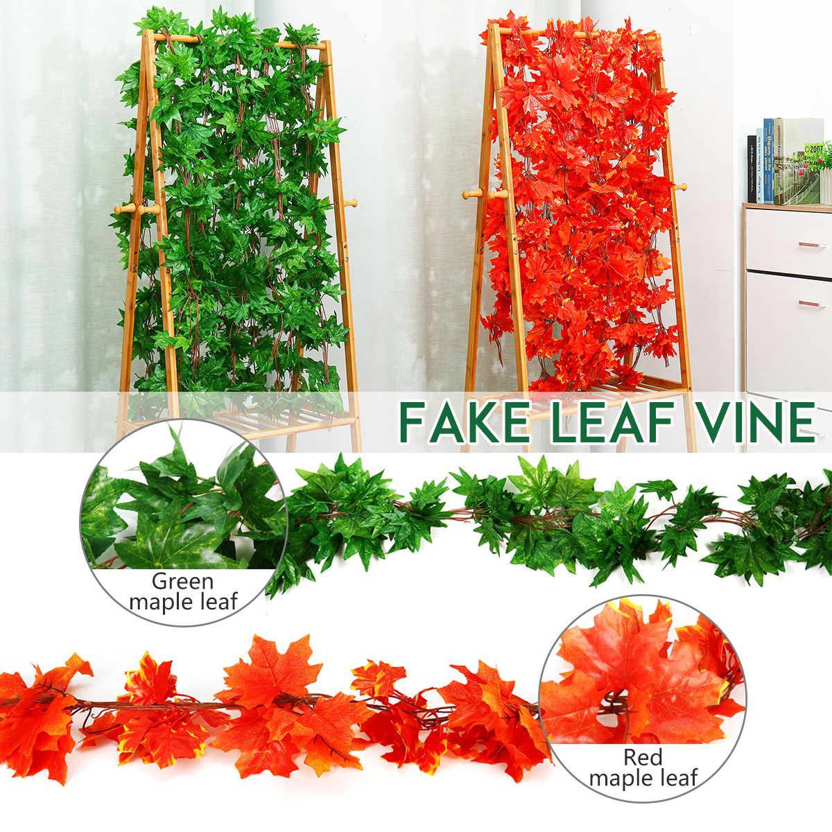 GreenRed-Maple-Leaf-Artificial-Vine-Garland-Foliage-Plant-Wedding-Party-Decor-1714788