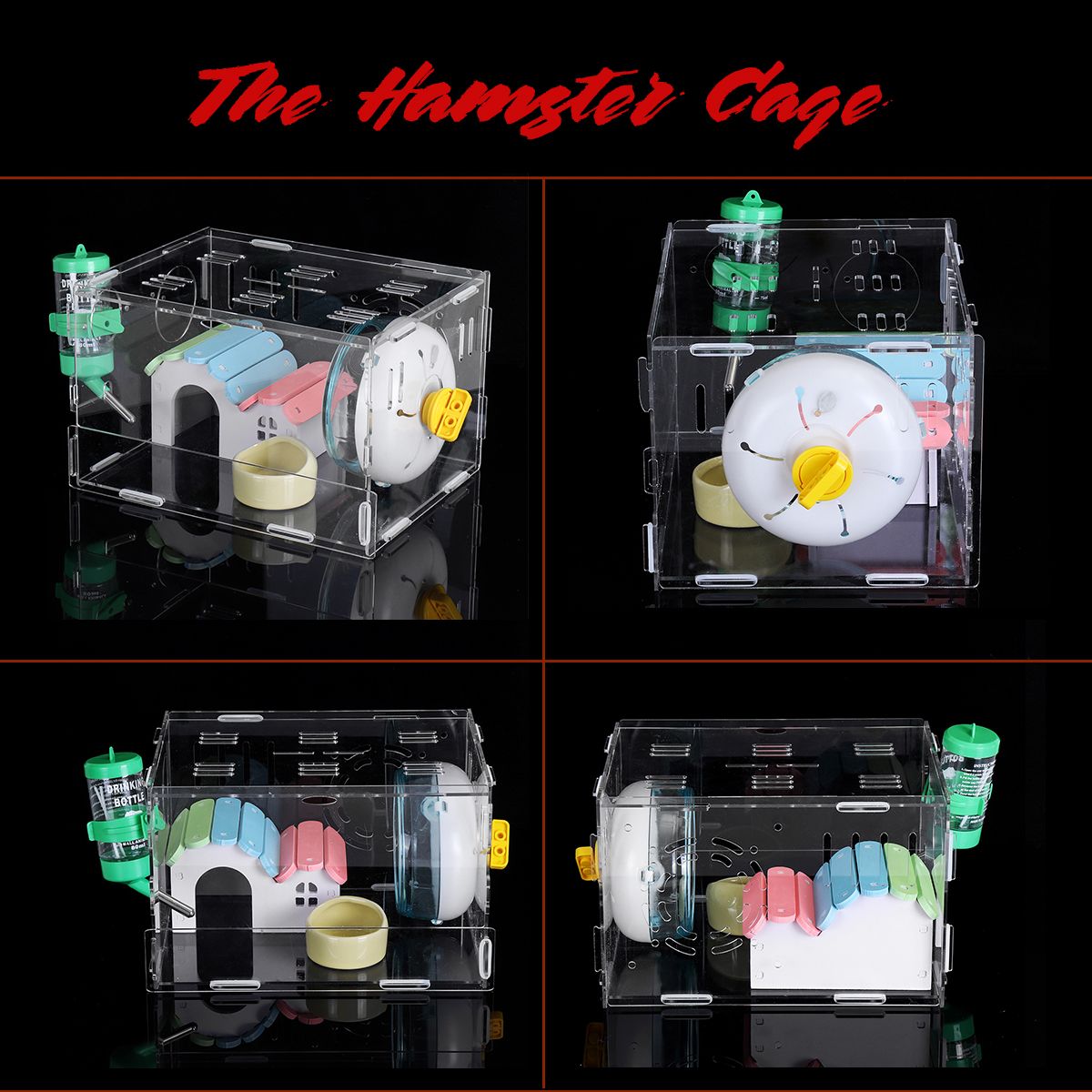 Hamster-Acrylic-Cage-Clear-1-Layer-Mice-Mouse-Gerbil-Castle-Rat-House-Toy-Pet-Bed-1532843