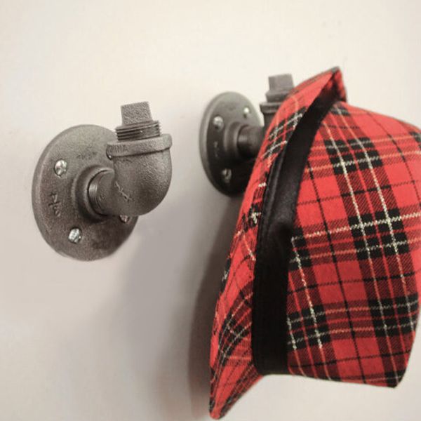 Industrial-Iron-Pipe-Hook-Wall-Mount-Retro-Vintage-Steampunk-Clothes-Coat-Hat-Hanger-1199670
