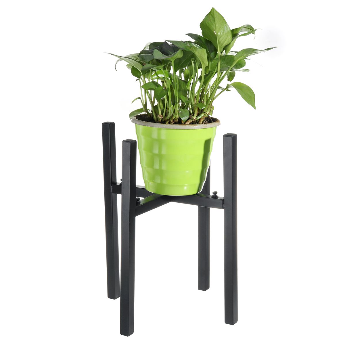 Large-Black-Metal-House-Plant-Flower-Pot-Adjustable-Plant--Stand-Planter-Holder-1694370