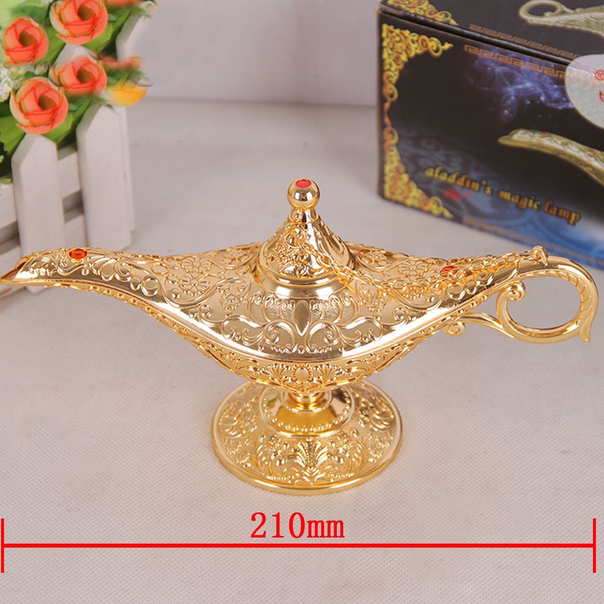 Large-Metal-Carved-Wishing-Desk-Lamp-Aladdin-Light-Wish-Pot-Collectable-Saving-1634830