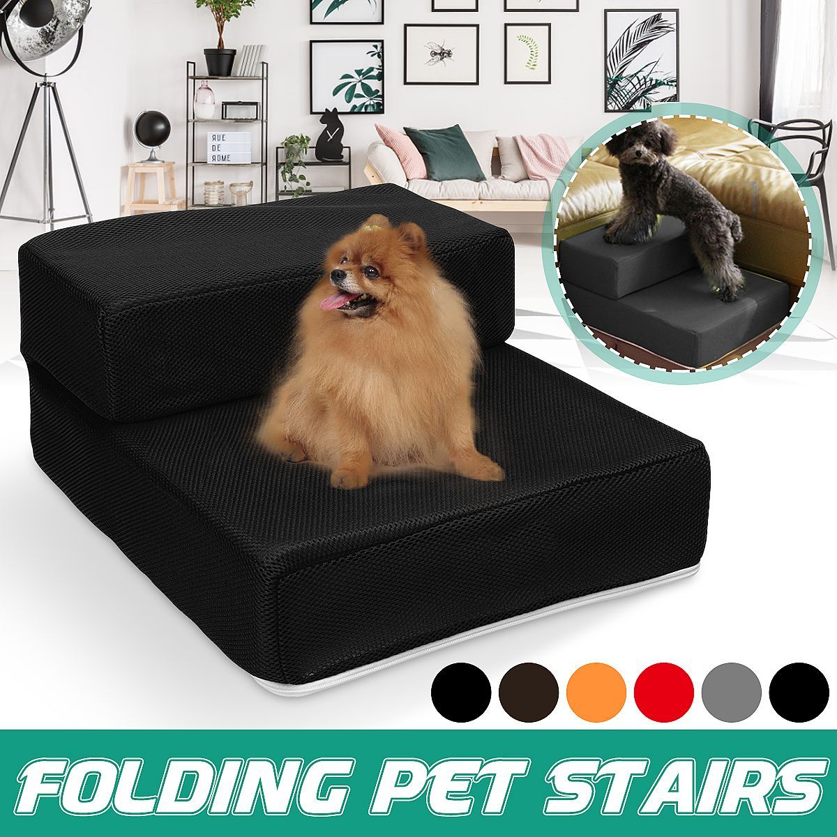 Luxury-Mesh-Fold-Pet-Ramp-Step-Stairs-For-Little-Dog-Puppy-Cat-Animals-Mat-Matt-1327400