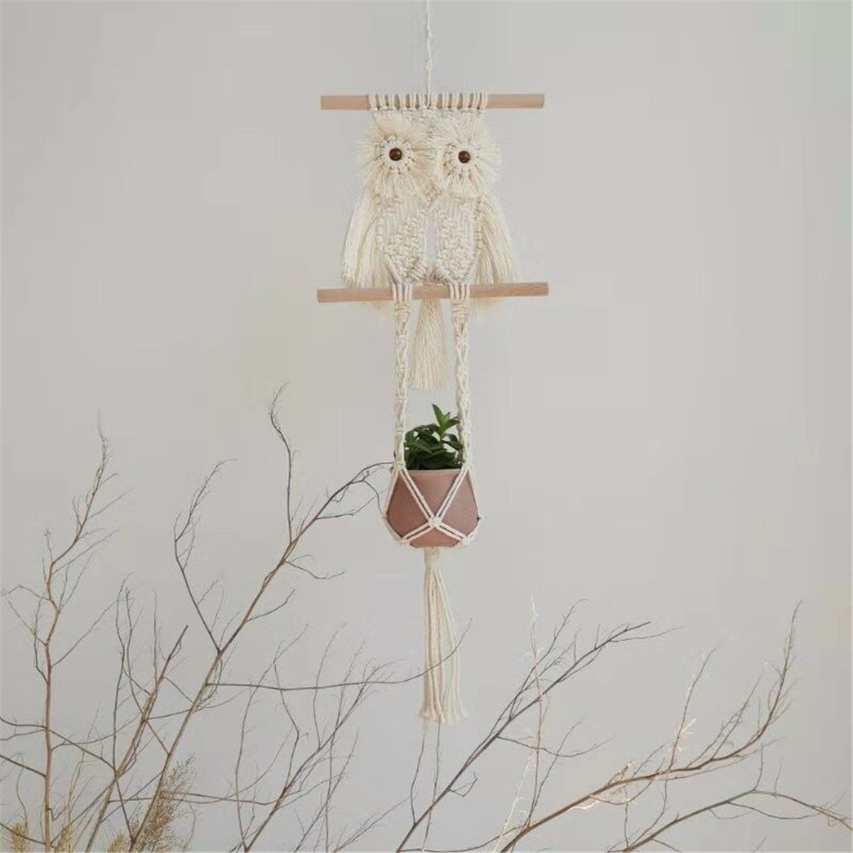 Macrame-Plant-Hanger-Indoor-Outdoor-Hanging-Planter-Owl-Stand-Flower-Pots-1765203