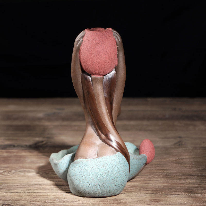 Mermaid-Ceramic-Incense-Burner-Backflow-Glaze-Censer-Cone-Holder-Decor-Crafts-1392940