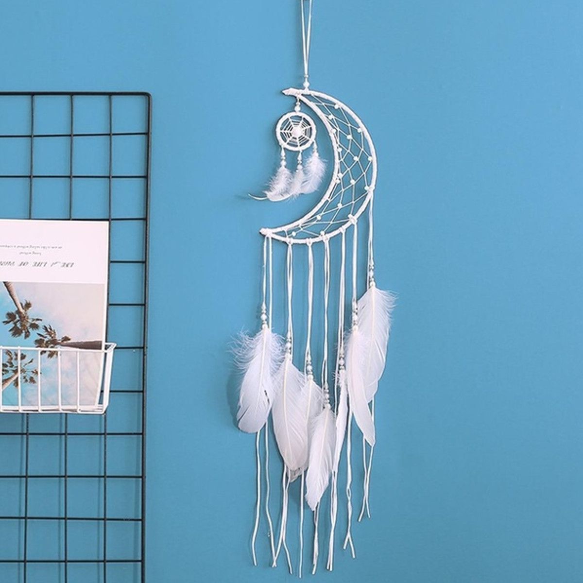 Moon-Wind-Chimes-Handmade-Net-With-Feathers-Wall-Hanging-Home-Ornament-Decorate-1684485