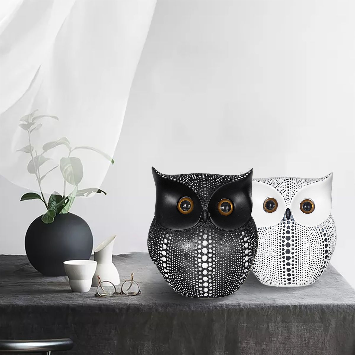 Nordic-Style-Minimalist-Craft-White-Black-Owls-Animal-Figurines-Resin-Miniatures-Home-Room-Decoratio-1557513