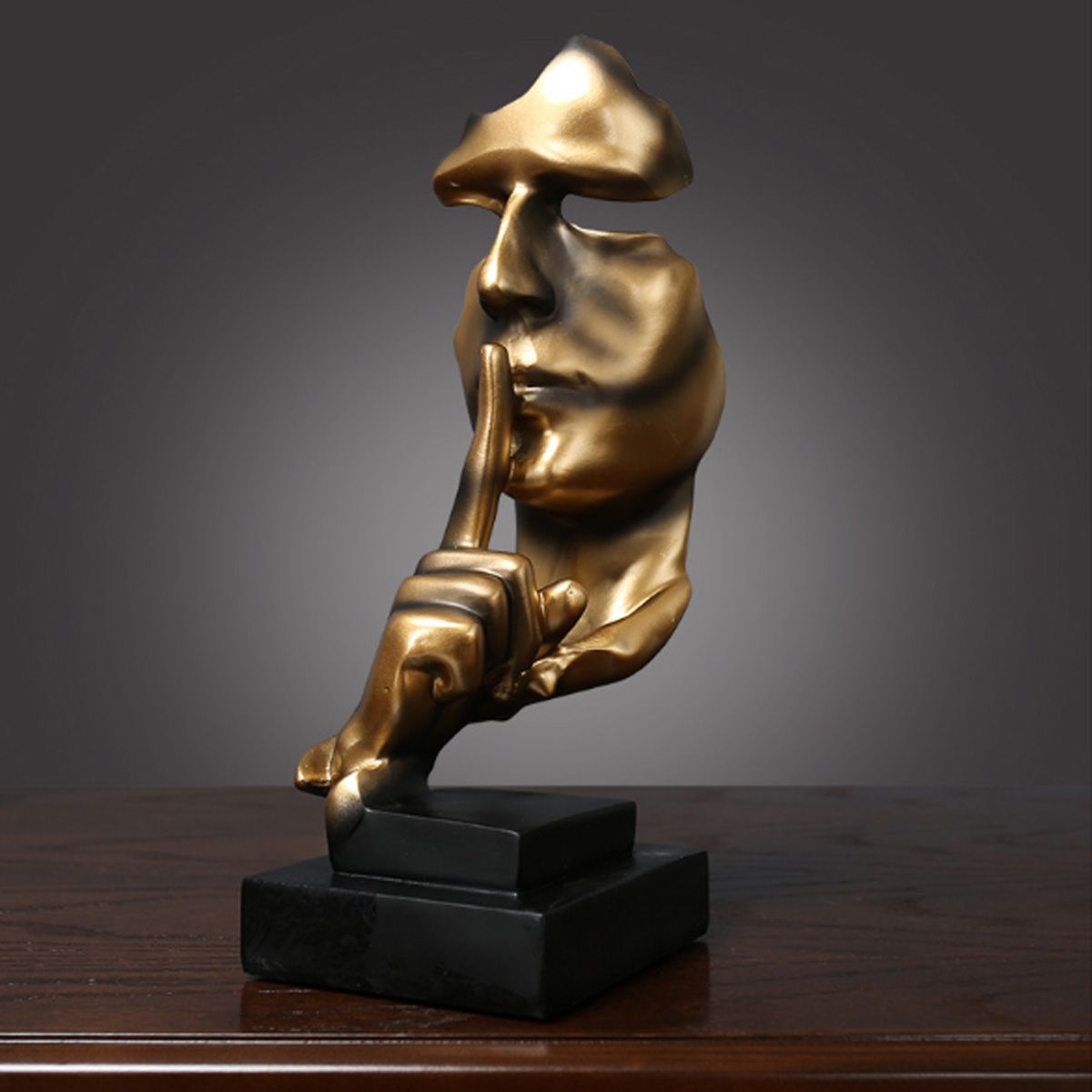 Nordic-Style-Resin-Silent-Decoration-Statues-Gold-Silence-Sculptures-Home-Decorations-1537442