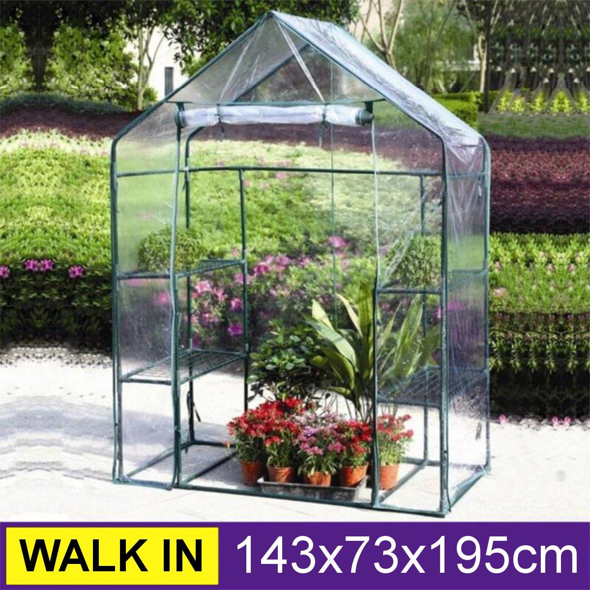 Portable-3-Tier-6-Shelves-Walk-In-Mini-Greenhouse-Outdoor-Plant-Gardening-Clear-Cover-1678160