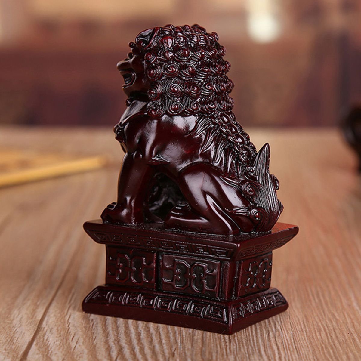 Red-Chinese-Resin-Carving-Fengshui-Lion-Fu-Foo-Dog-Guardion-Beast-Statue-Home-Decorations-1438329