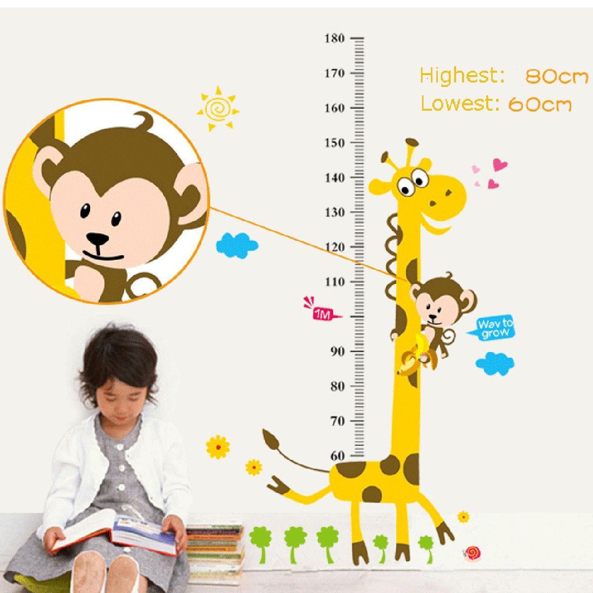 Removable-Height-Chart-Measure-Wall-Sticker-Giraffe-Decal-for-Kids-Baby-Room-1557067