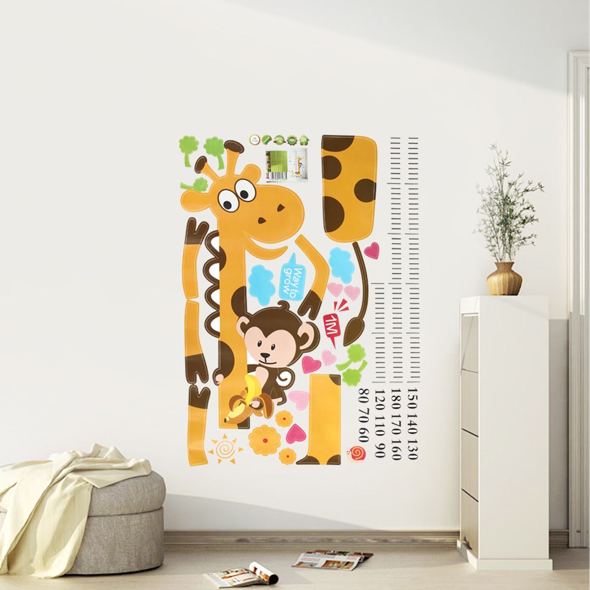 Removable-Height-Chart-Measure-Wall-Sticker-Giraffe-Decal-for-Kids-Baby-Room-1557067