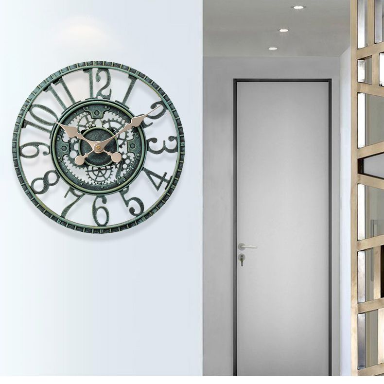 Retro-Vintage-Wall-Clock-Resin-Grey-Home-Kitchen-Indoor-Decor-Steampunk-Design-1596351