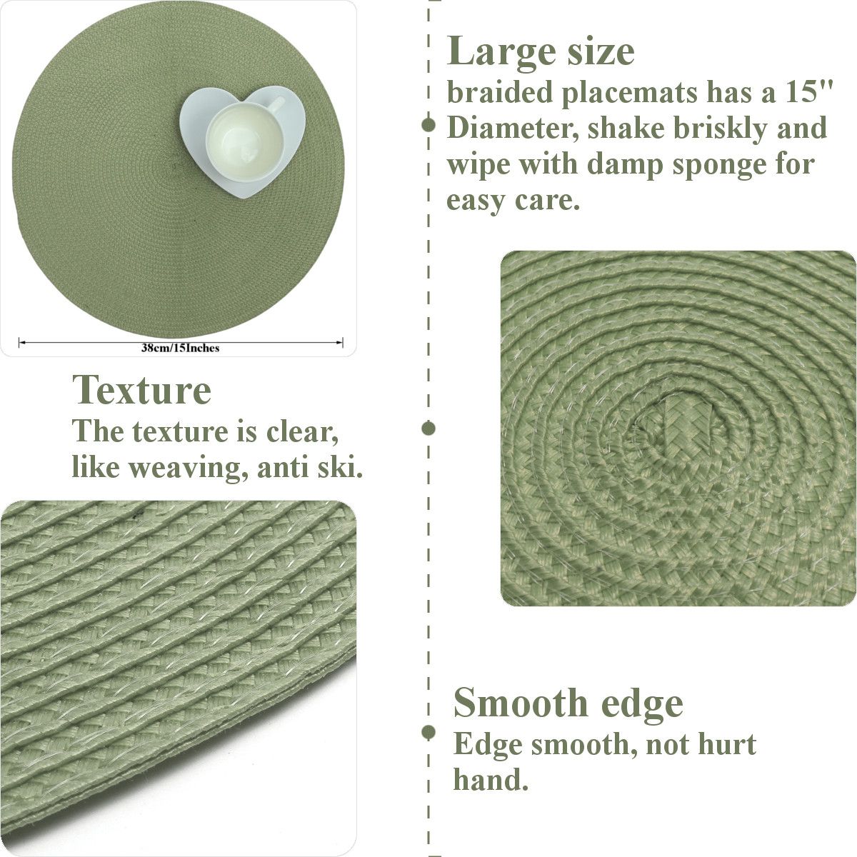 Round-Jacquard-Woven-Non-Slip-Placemats-Kitchen-Dining-Table-Mat-Heat-Resistant-6-Colors-1223789