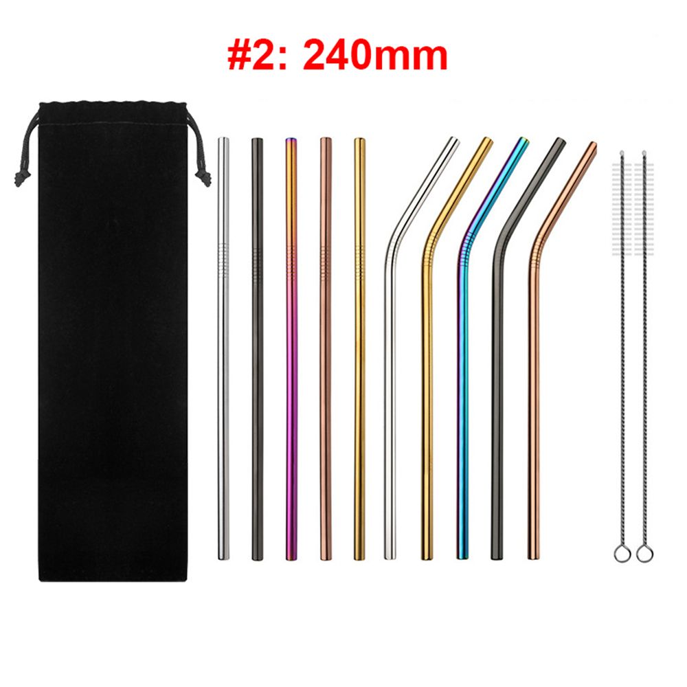 Set-of-10-Multi-Color-Stainless-Steel-Straws-Drinking-Tumblers-Cold-Beverage-Cup-Straw-w-Brush-1396656
