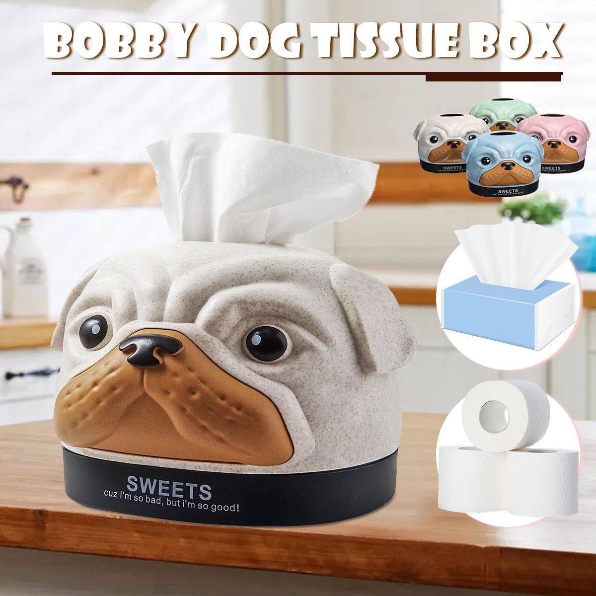 Tissue-Box-Dispenser-Dog-Cover-Paper-Storage-Holder-Napkin-Organizer-Home-Case-1562935