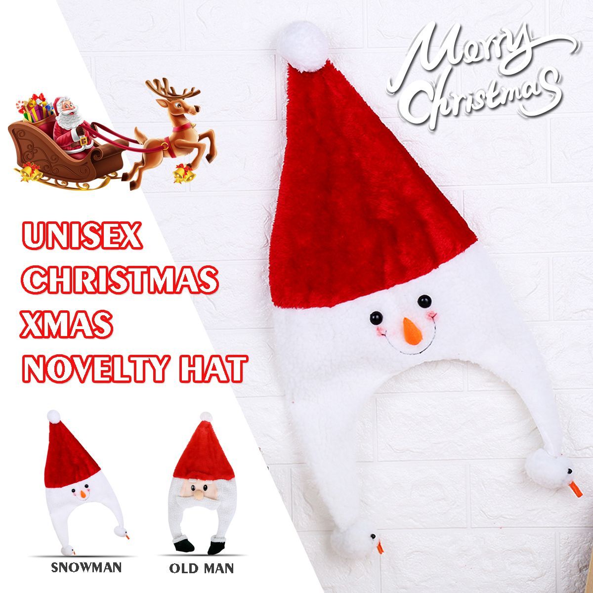 Unisex-Christmas-Xmas-Novelty-Plush-Hat-Santa-Claus-Hat-Holiday-Decoration-1747495