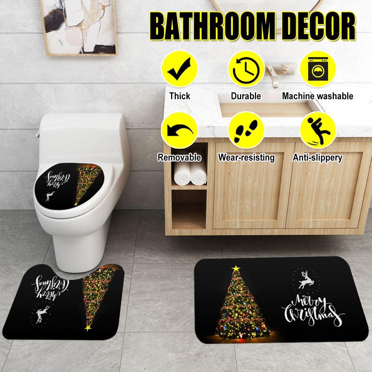 Waterproof-Bathroom-Shower-Curtain-Toilet-Seat-Cover-Mat-Non-Slip-Rug-Set-1756982