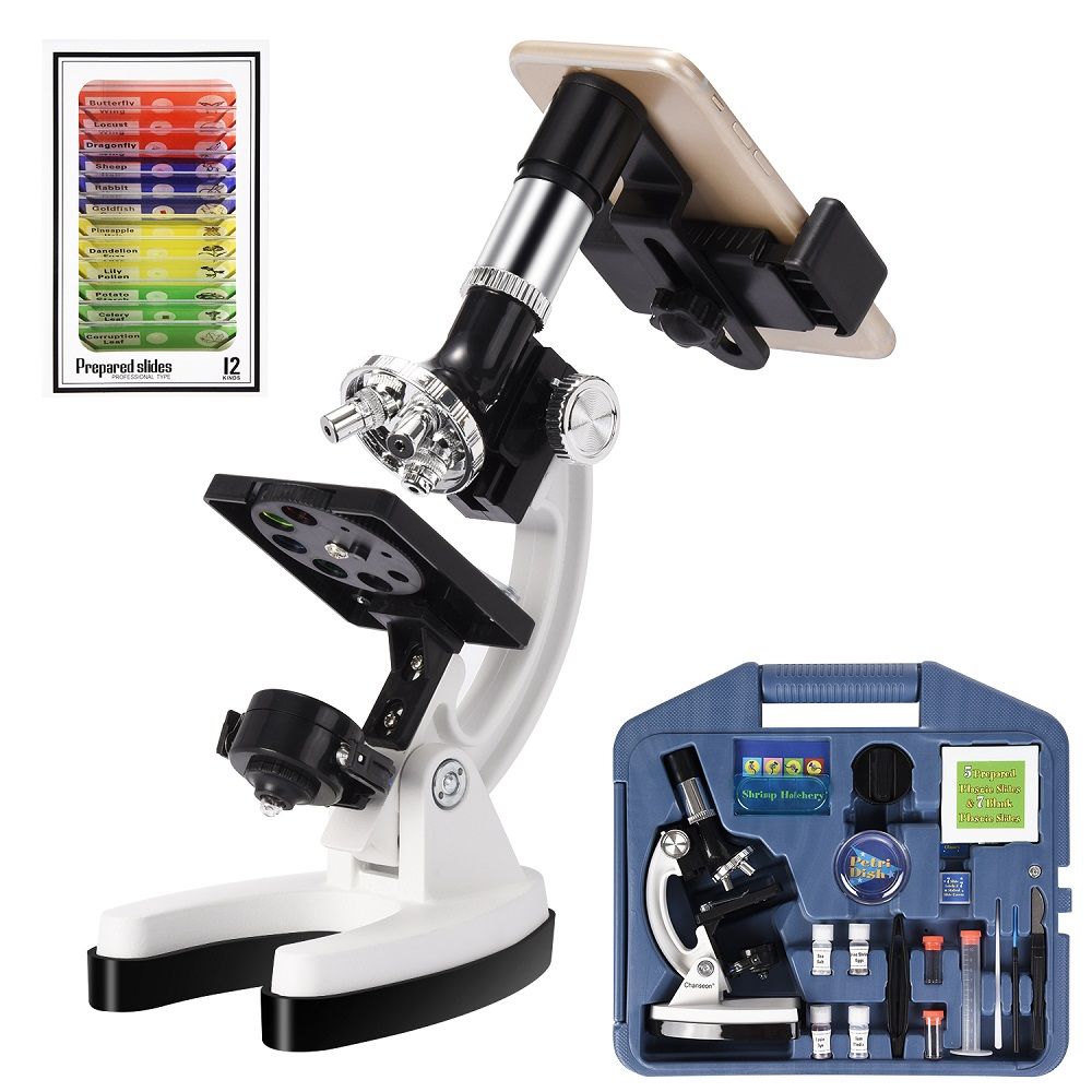 100X-1200X-Kids-Beginner-Biological-Microscope-Metal-Body-with-Phone-Holder-Adapter-Plastic-Slides-a-1594987