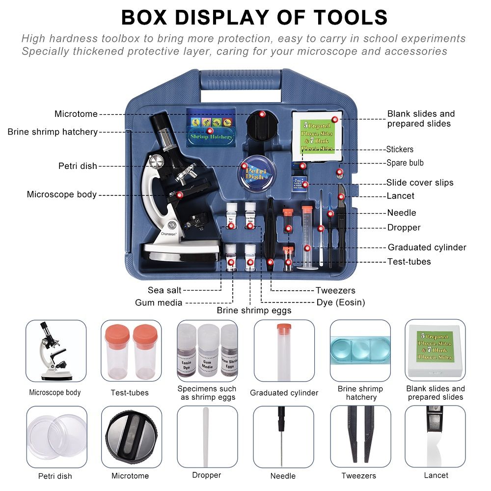 100X-1200X-Kids-Beginner-Biological-Microscope-Metal-Body-with-Phone-Holder-Adapter-Plastic-Slides-a-1594987