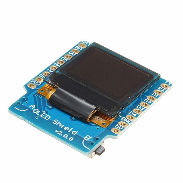 Geekcreitreg-OLED-Shield-V200-Expansion-Board-For-D1-Mini-066-Inch-64x48-IIC-I2C-Two-Button-1267299