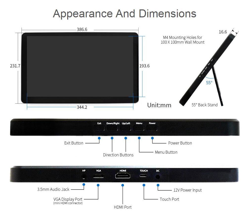 Waresharereg-156-Inch-IPS-HDMI-Display-USB-Capacitive-Touch-Screen-1920times1080-for-NVIDIA-Jetson-N-1526357