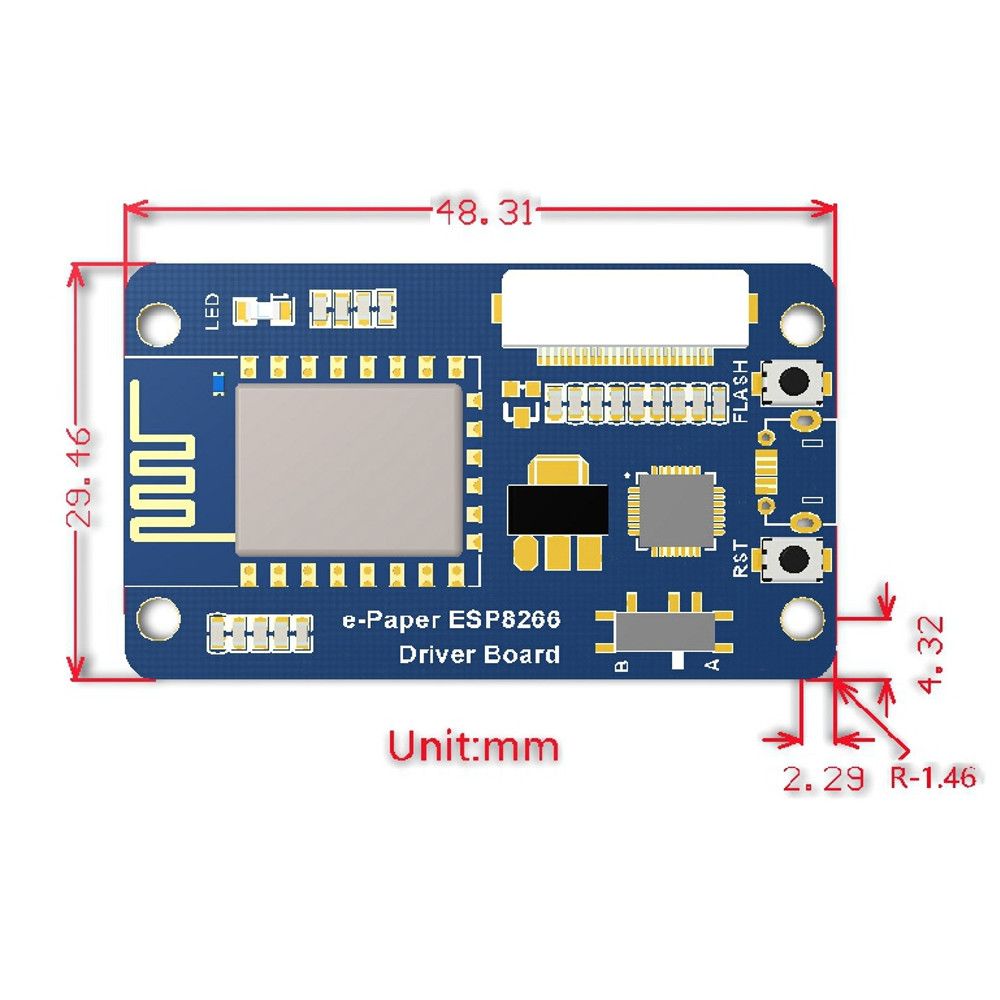 Waveshare-27-Inch-Bare-e-Paper-Screen--Driver-Board-Onboard-ESP8266-Module-Wireless-WiFi-Black-and-W-1478330