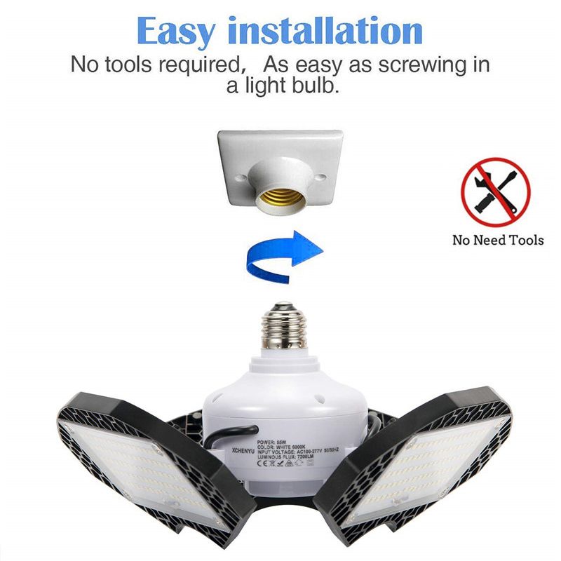 AC100-270V-E27-55W-6500K-540LED-Garage-Light-Bulb-IP65-Deformable-Foldable-Shop-Lamp-1598357