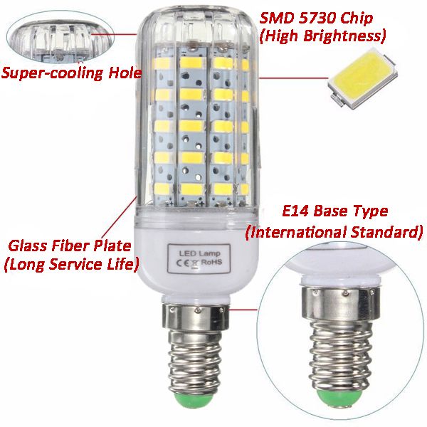 E27E14E12B22G9GU10-Dimmable-6W-AC110V-LED-Bulb-WhiteWarm-White-60-SMD-5730-Corn-Light-Lamp-1036593