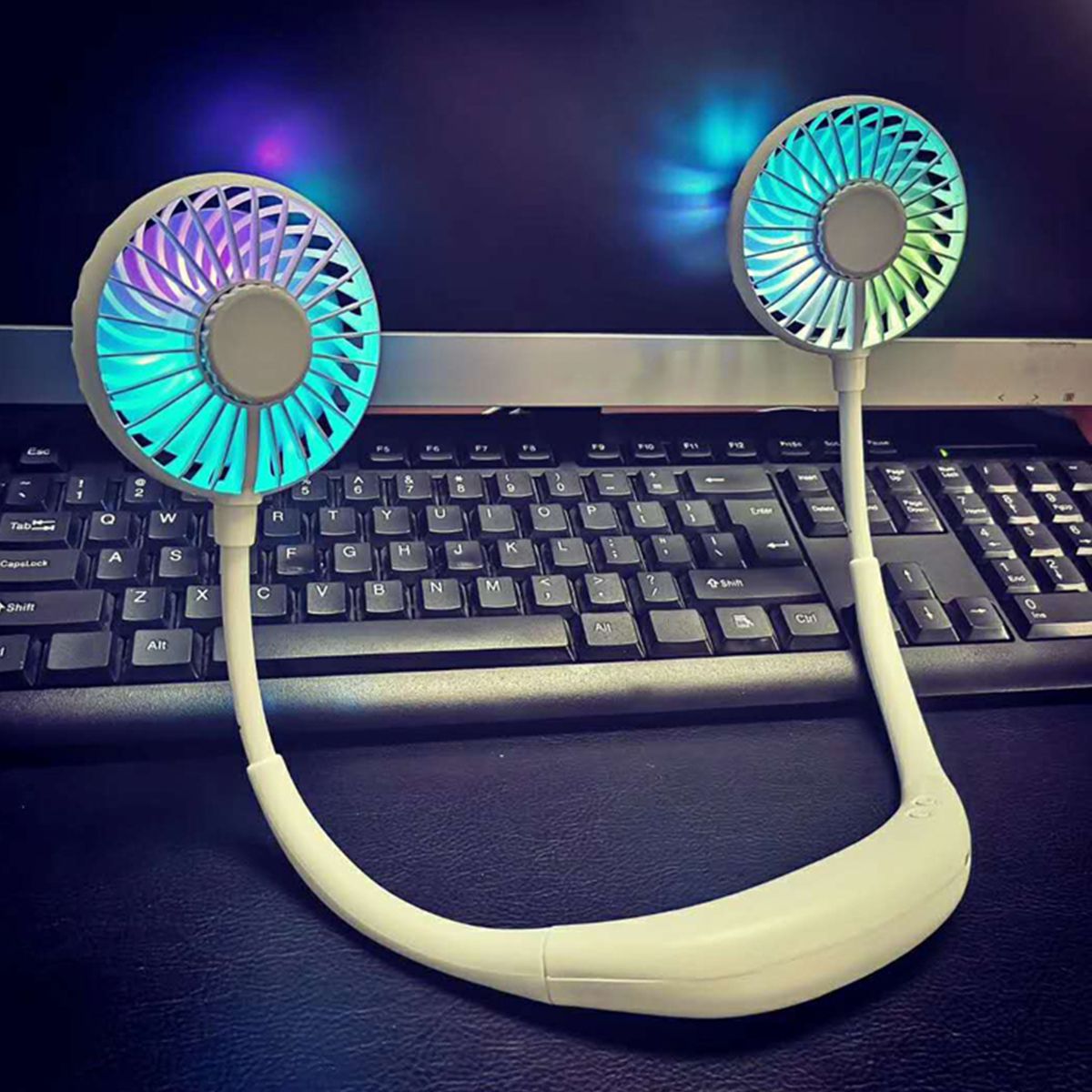 3-Speed-Adjustable-Hand-Free-USB-Personal-Fan-Aromatherapy-Portable-Handheld-Mini-LED-Fan-Headphone--1497775